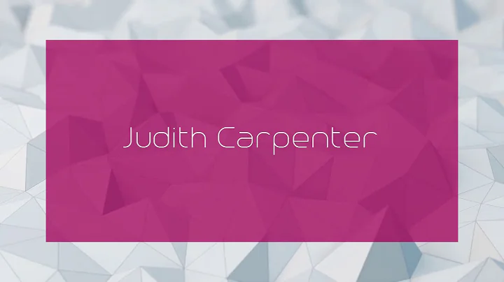Judith Carpenter - appearance