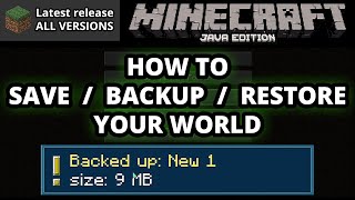 Minecraft Java How To Save, Backup & Restore Your Minecraft Java World (Easy Tutorial)