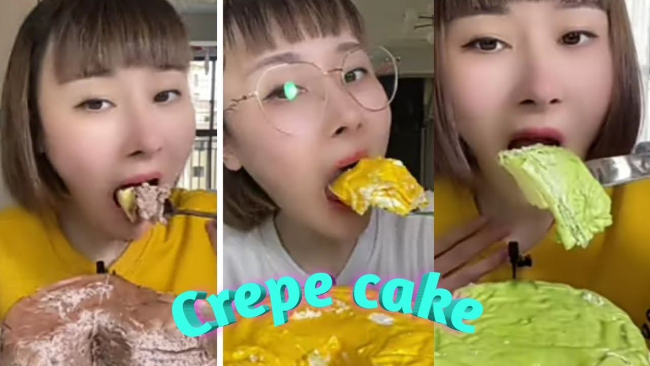 Asmr crepe cake  party (Martcha, Mango, Chocolate)