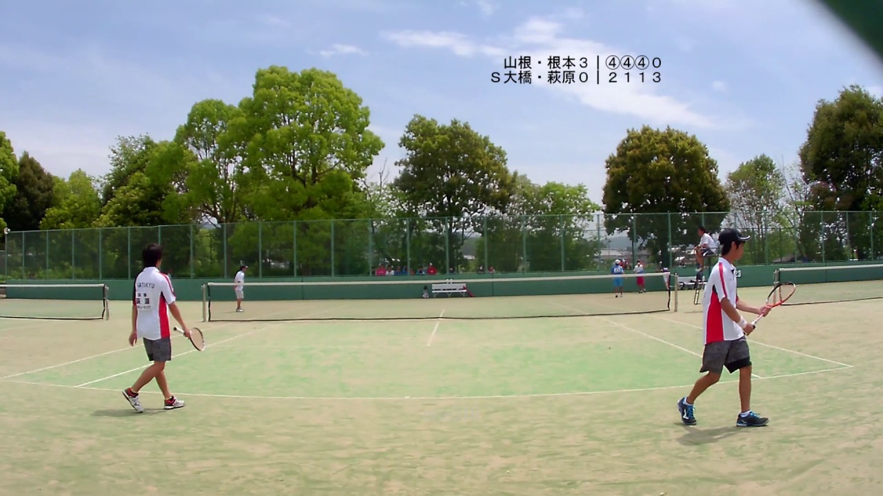 ソフトテニス　近畿選手権2017　一般男子　4回戦　山根・根本(高田商業高校)ー大橋・萩原(ワタキューセイモア)