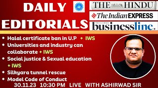 30th Nov. 2023 | The Hindu Editorial | Current Affairs |  Ashirwad Sir |  GS WITH ASHIRWAD