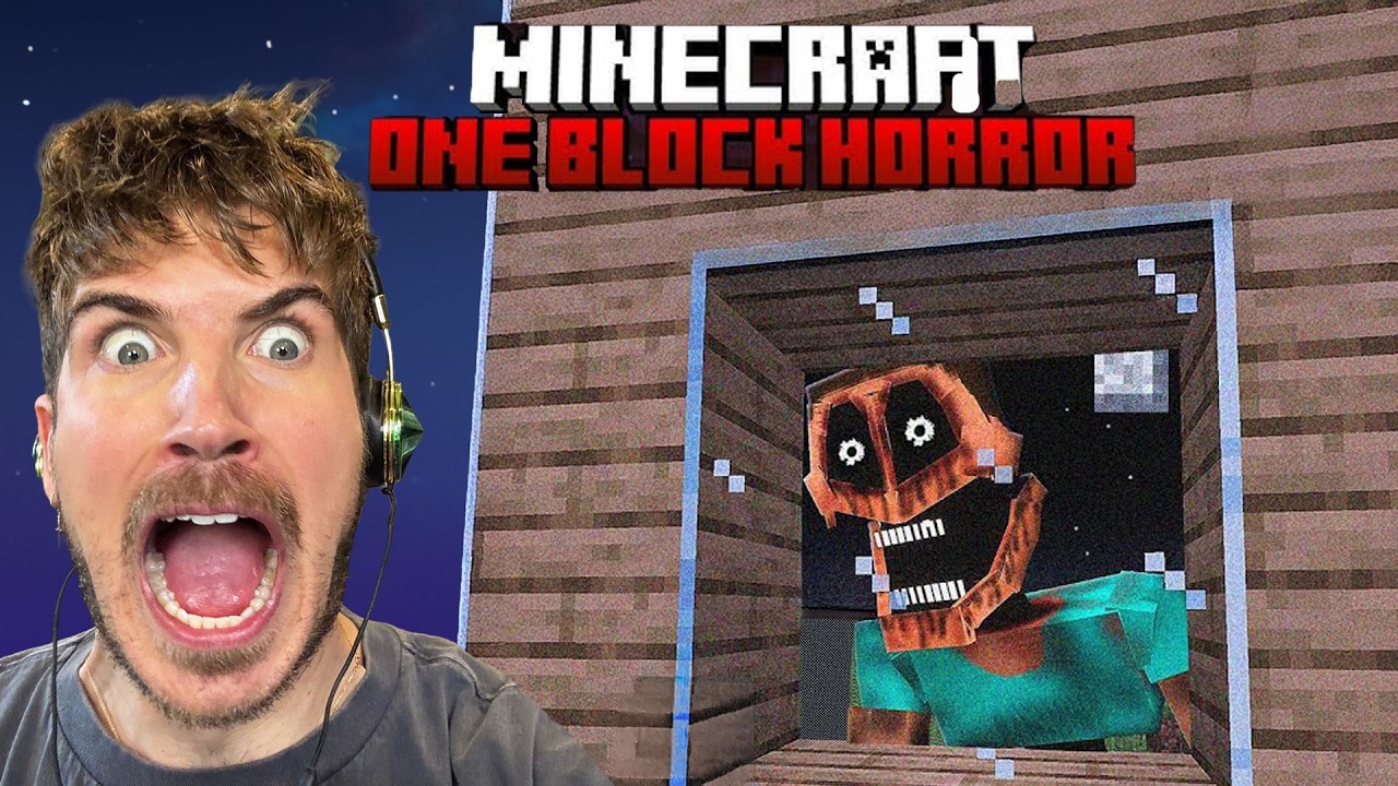 I Survived Horror One Block in Minecraft…