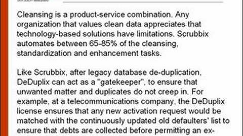 Master Data Management, Profiling, Migration