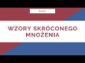 Liceum. Klasa I. Wzory skróconego mnożenia