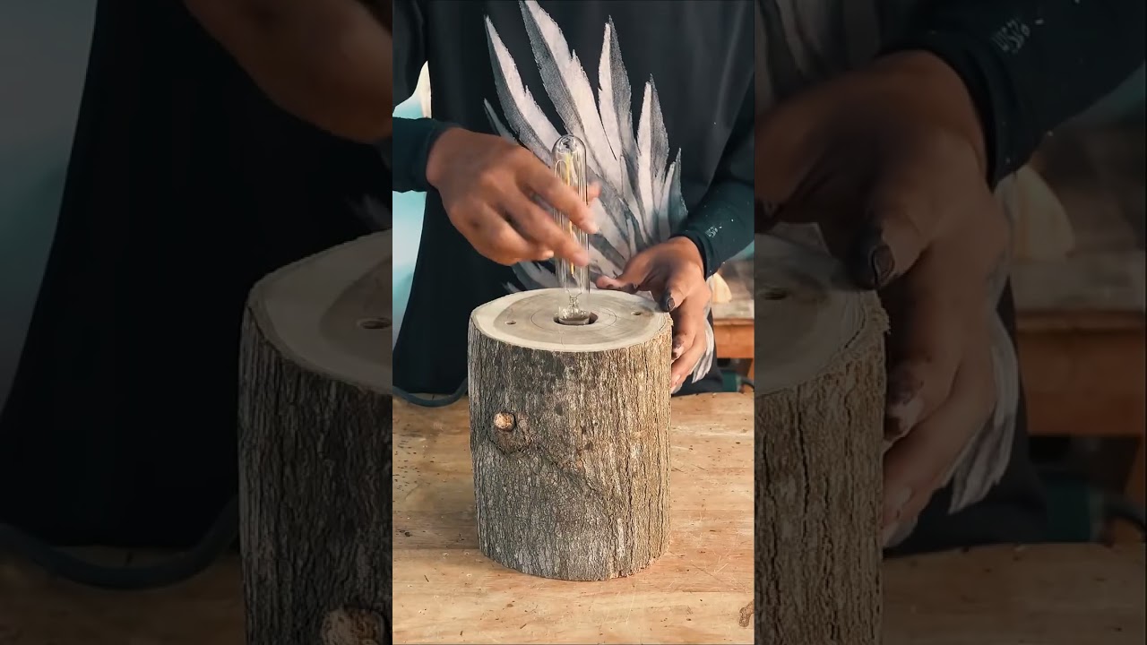 Bring nature into your home-DIY log decorative lights~