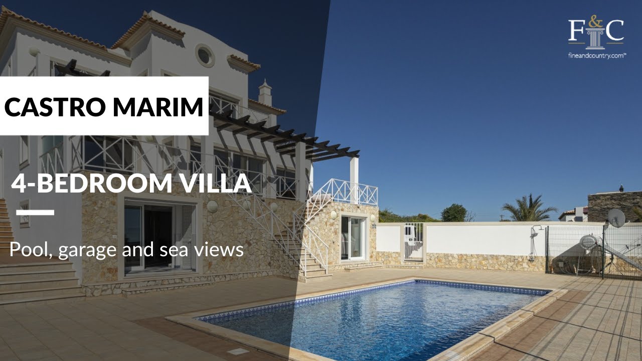 Algarve property for sale Castro Marim Spacious 4bedroom villa with pool, garage, and sea