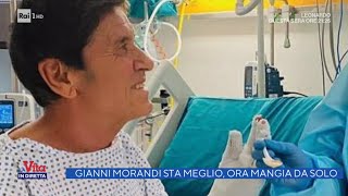 Gianni Morandi col sorriso mostra le mani dopo le ustioni - La vita in diretta - 30/03/2021