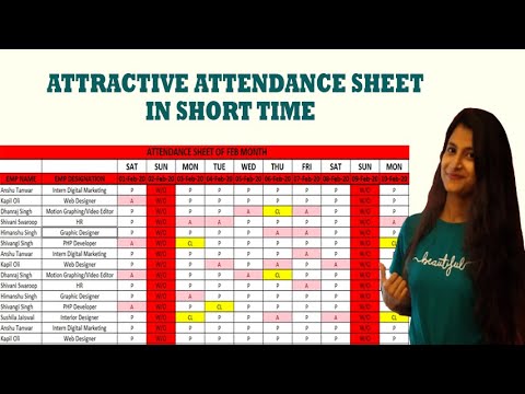 How to make attractive Attendance Sheet in Excel - YouTube