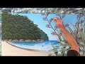 Acrylic Painting / A Beach with Acrylics on Canvas / Time Lapse Video