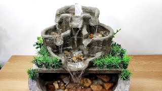 How to make amazing beautiful awesome cemented waterfall fountain water fountain