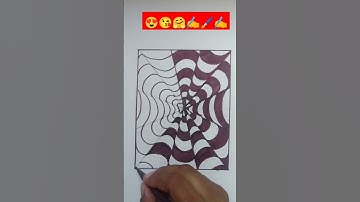 3d illusion drawing with curve lines #art #shorts#viral #trending