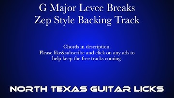 G Major Blues Levee Breaks Zep Style Guitar Backing Track