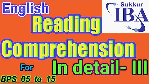 Reading Comprehension || IBA Screening Test || STS || IBA Community Colleges EST Test Preparation ||