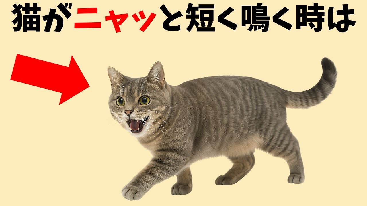 猫がニャッと短く鳴く時は・・・ - YouTube