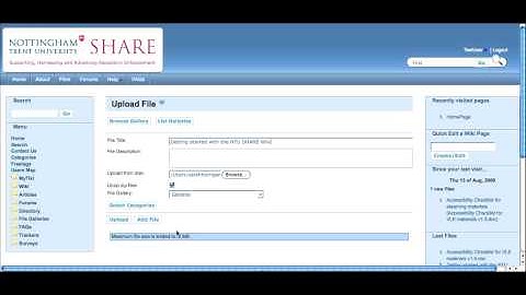 Using the File Gallery in the NTU SHARE wiki