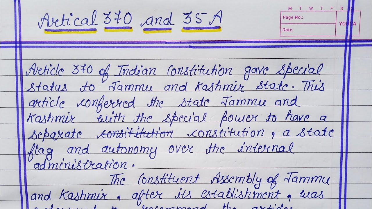 essay about article 370