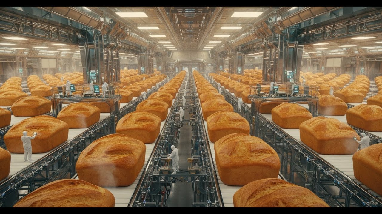 See Inside a Modern Bread Factory from Raw Ingredients to Finished Product (The whole process)