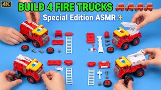 Special Edition 4 Fire Truck Toy Assembly ASMR | Super Satisfying No Talking Build