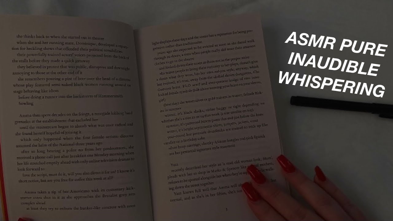 ASMR CLICKY INAUDIBLE WHISPER READING | MOUTH SOUNDS & PAGE TURNING