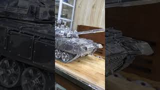 This is a 100% metal T90 tank, 1:16 scale, handmade by me, not CNC machined. Please take a look!