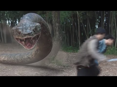 小伙冲着昏厥的巨蛇来了一刀,巨蛇苏醒开始发狂! 【变异巨蟒 Mutant Python】 | 惊悚/剧情 | 经典大本营 - YouTube