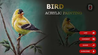 YELLOW BIRD/acrylic painting /DA ARTWORKS/ step by step/easy art