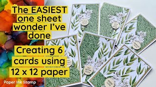 The EASIEST One Sheet Wonder For A6 // Creating 6 Cards Using A 12"x12" Paper