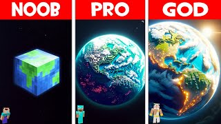 HUGE PLANET EARTH BUILD CHALLENGE in Minecraft NOOB vs PRO vs GOD! by Cookie Noob 1,849 views 2 months ago 12 minutes, 39 seconds