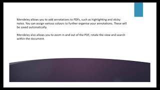 Annotating PDFs in Mendeley