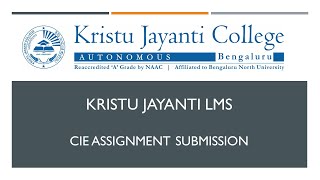 CIE Assignment component - Faculty tutorial