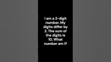 I am a 2-digit number. My digit differ by 2. The sum of the digit is 10 #puzzle #braintest #quiz