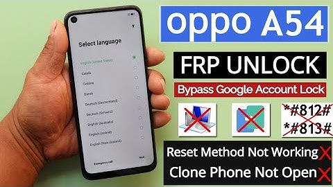 OPPO A54 Google Account/ FRP Bypass - 100% Working Method (Without Pc)
