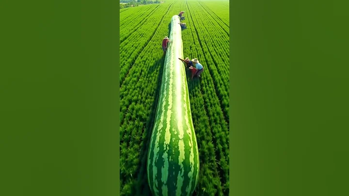 Wow Farmer Harvest Giant Watermelon 🍉😲#shortsfeed #farmer #harvest #farm #farming #natural #ai