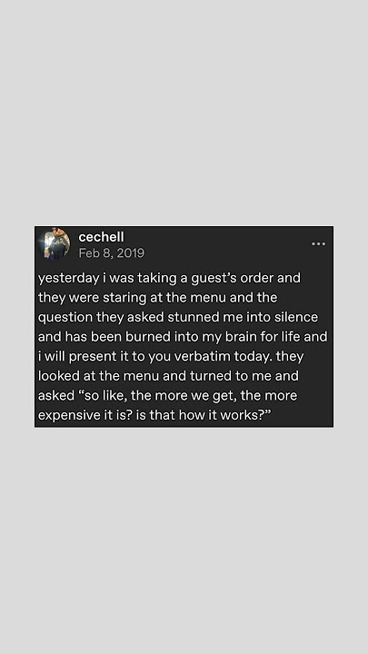 Restaurant Tumblr Post 😌