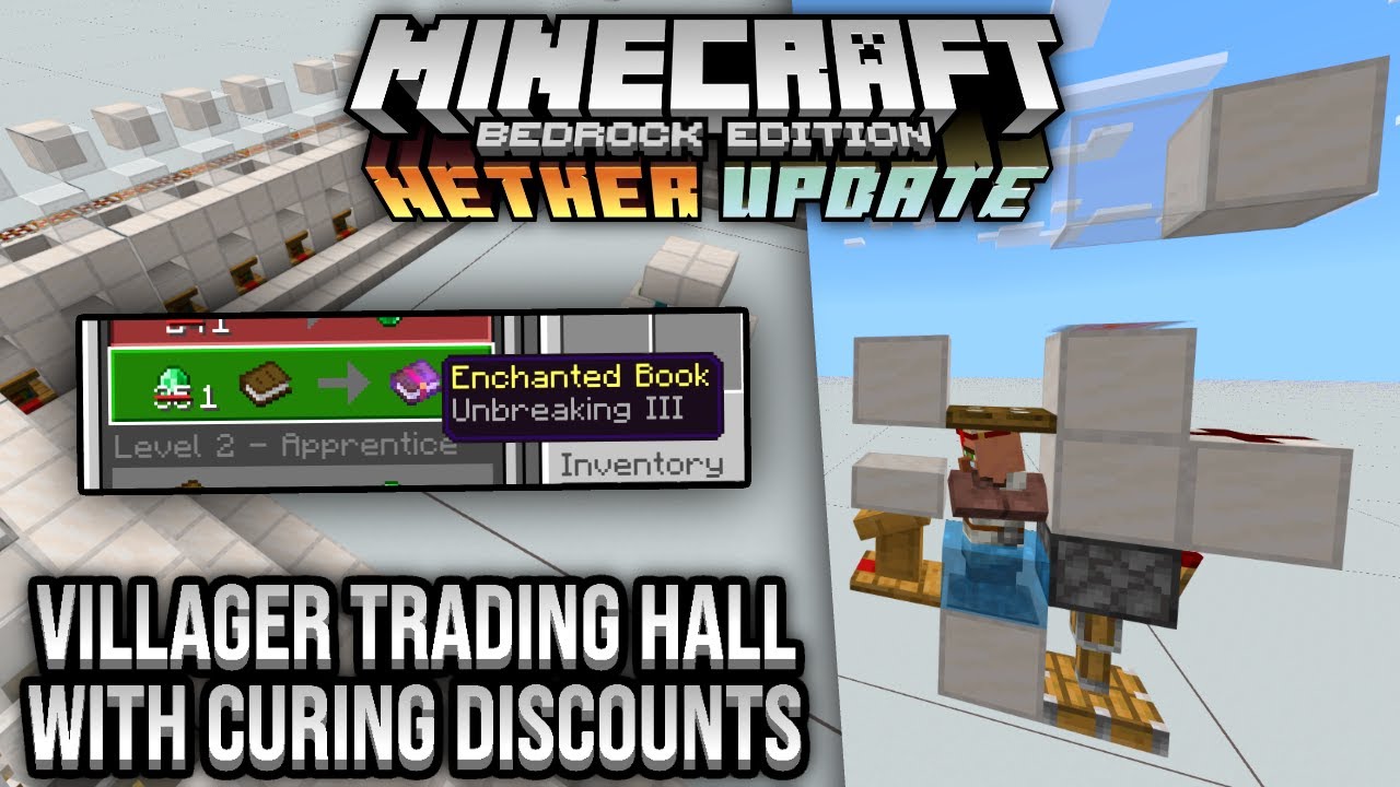 Villager Trading Hall With Curing Discounts Minecraft Bedrock Tutorial