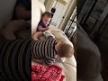 Adorable twins fighting over blanket