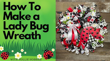Woodland Ruffle Wreath Tutorial/ How To Make a Deco Mesh Wreath/ Ladybug Wreath/ Dollar Tree Wreath