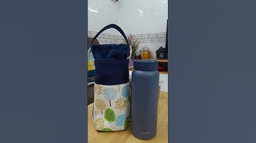 Túi vải canvas Xanh Navy hoạ tiết Cây tròn phù hợp với nhiều loại bình ly