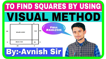 To find Squares by using Visual Method || Squares and Square Roots || Avnish Sir