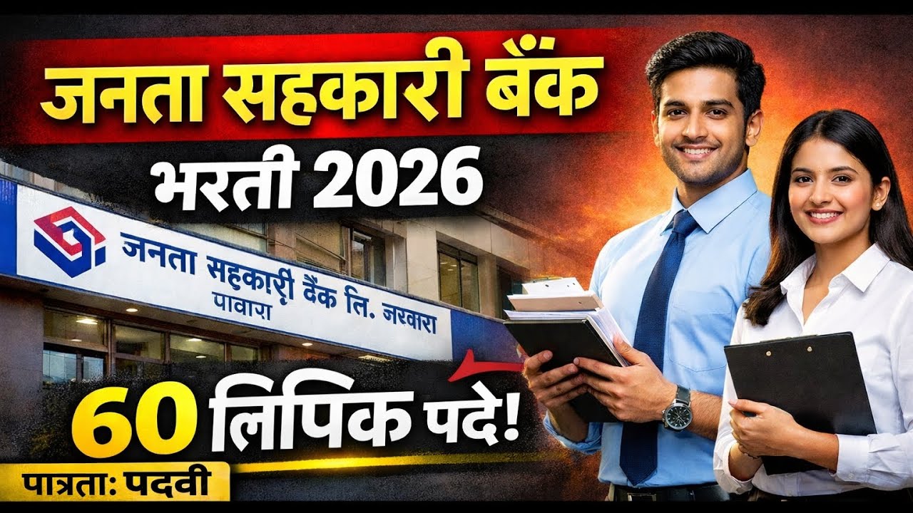 जनता सहकारी बँक भरती 2026 |🔥 60 लिपिक पदे | पात्रता, अर्ज प्रक्रिया, संपूर्ण माहिती