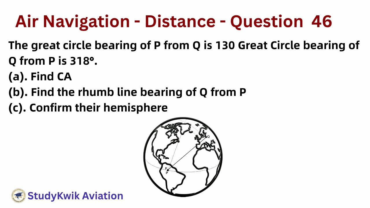 Conversion Angle & Rhumb Line Bearing | GC Bearings 130° & 318° | 