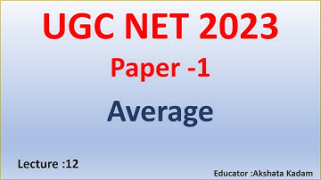 Average for Paper-1 UGC-NET 2023 | Mathematical Reasoning for UGC-NET-2023  Exam