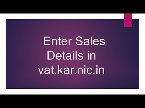 Karnataka VAT Sales details in vat.kar.nic.in