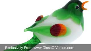 Murano Glass Baby Bird   Green