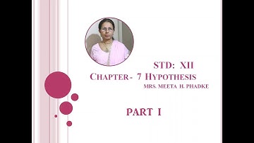 Std. 12 Logic || Chapter 7 Hypothesis [Part 1]