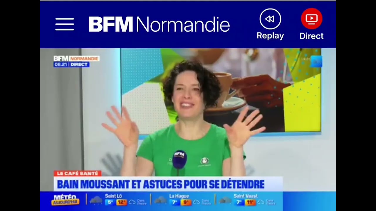 Place à la détente avec la journée du bain moussant. café santé du jeudi 8 janvier sur BFM NORMANDIE