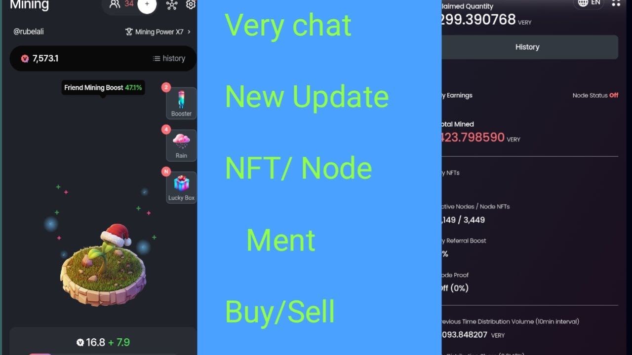 Veey chat Nft Node mining, Very chat update, buy sell