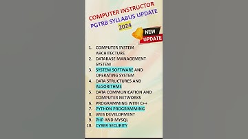 PG TRB syllabus update - Computer Instructor 2024 #pgtrbupdate #pgtrbcs #pgtrb