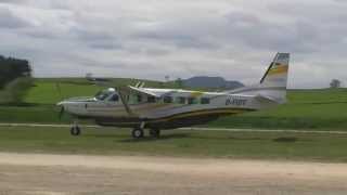 Cessna 208B D-FIDT Grand Caravan taxi and takeoff from Igualada aerodrome (LEIG)