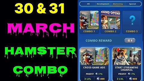 Hamster Kombat Game Dev Daily Combo 30 & 31  Hamster Kombat Daily Combo Hamster Daily Combo